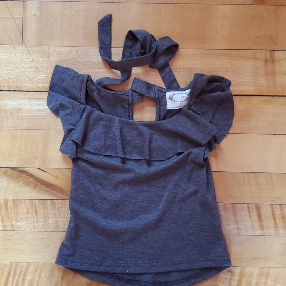 Tie Back Heather Gray Knit Tank